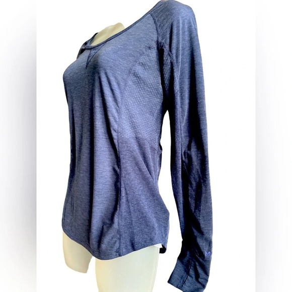 Marmot Outdoor, Long Sleeve, Lightweight, UPF, Athletic Shirt, Navy - Picture 2 of 6